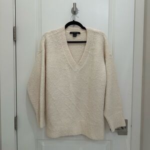 French Connection Cream V-Neck Sweater